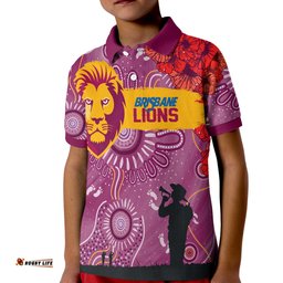 Custom Personalised Brisbane Lions Indigenous Anzac Day KID Polo Shirt We Will Remember