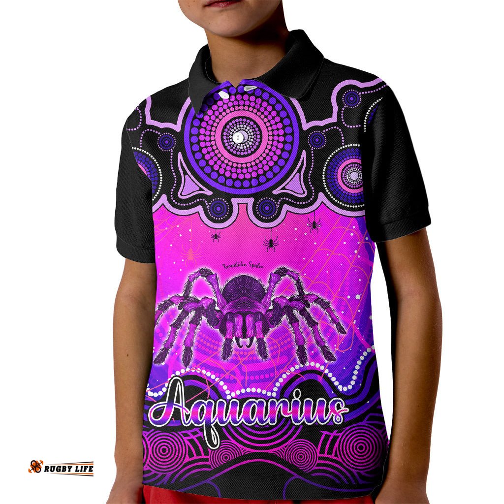 Personalised Australia Scorpio Tarantulas Spider Zodiac Kid Polo Shirt Auz Astrology Aboriginal - Magenta