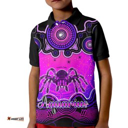 Personalised Australia Scorpio Tarantulas Spider Zodiac Kid Polo Shirt Auz Astrology Aboriginal - Magenta