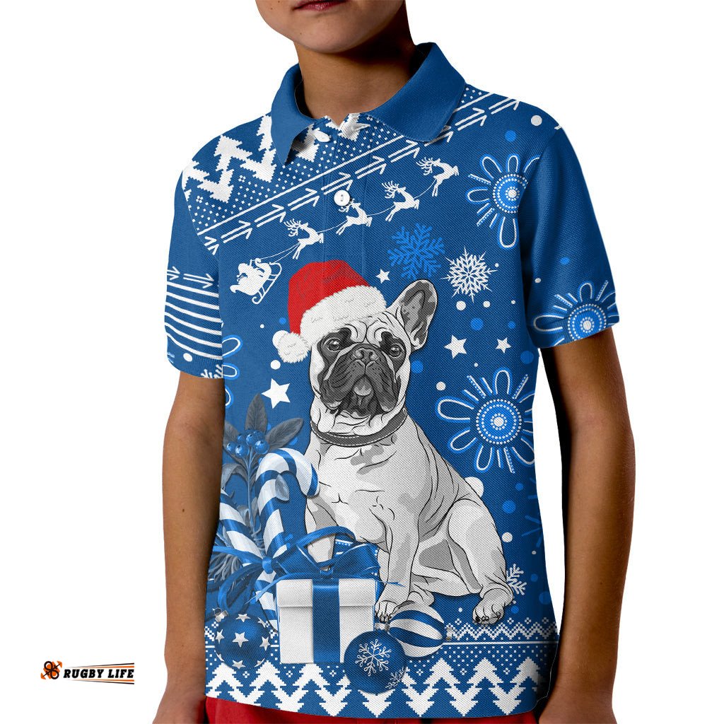 Custom Bulldogs Rugby Kid Polo Shirt Christmas Vibe-