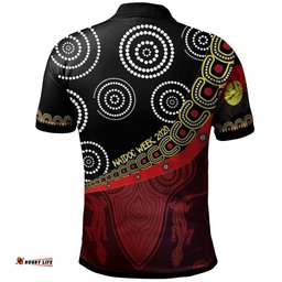 Aboriginal Kid Polo Shirt, Flags & Dot Acrylic Paint Style Naidoc