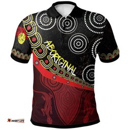 Aboriginal Kid Polo Shirt, Flags & Dot Acrylic Paint Style Naidoc