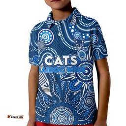 Personalised Cats NAIDOC Week 2024 Kid Polo Shirt Aussie Aboriginal Art