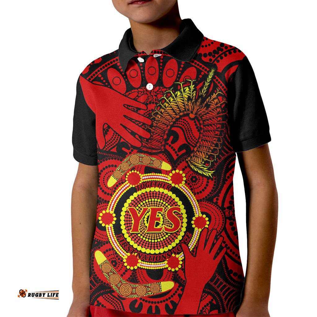 Australia Walk For Yes Kid Polo Shirt Say Yes To Australian Indigenous Voice
