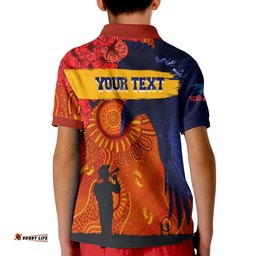 Custom Personalised Adelaide Crows Indigenous Anzac Day KID Polo Shirt We Will Remember