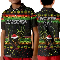 Custom Personalised Penrith Panthers Polo Shirt KID Christmas Simple Style