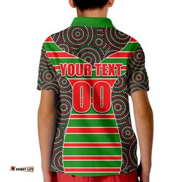 NRL - Rabbitohs Kid Polo Shirt Mix Dot Aboriginal