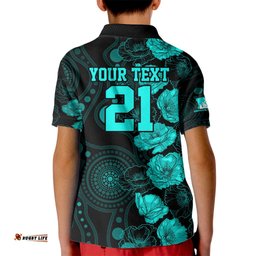 Heat Cricket Never Forget Custom Kid Polo Shirt ANZAC Day with Poppy Aboriginal