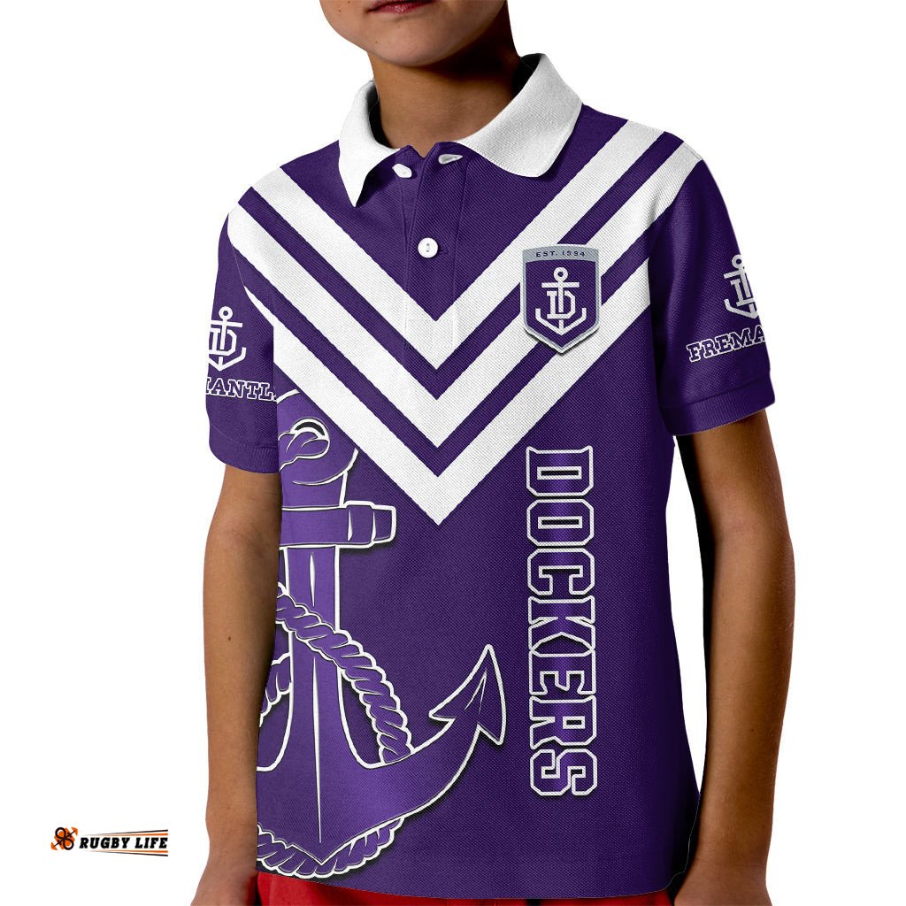 Fremantle Dockers FootballKid Polo Shirt Go Freo Sporty Version 01