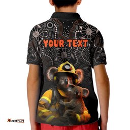 Personalised Paws For Australia Kid Polo Shirt Bushfire Awareness Indigenous Aboriginal