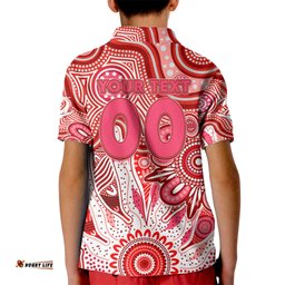 Personalised Swans NAIDOC Week 2024 Kid Polo Shirt Aussie Aboriginal Art