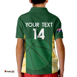 Custom Australia Basketball Kid Polo Shirt Go Champions Aussie Opals National Color