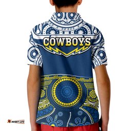 Cowboys Rugby Polo Shirt KID Aboriginal Art