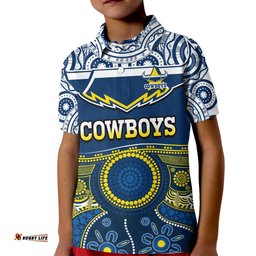 Cowboys Rugby Polo Shirt KID Aboriginal Art