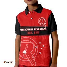 Custom Text And Number Melbourne Renegades Cricket Polo Shirt KID Est 2011 Sporty