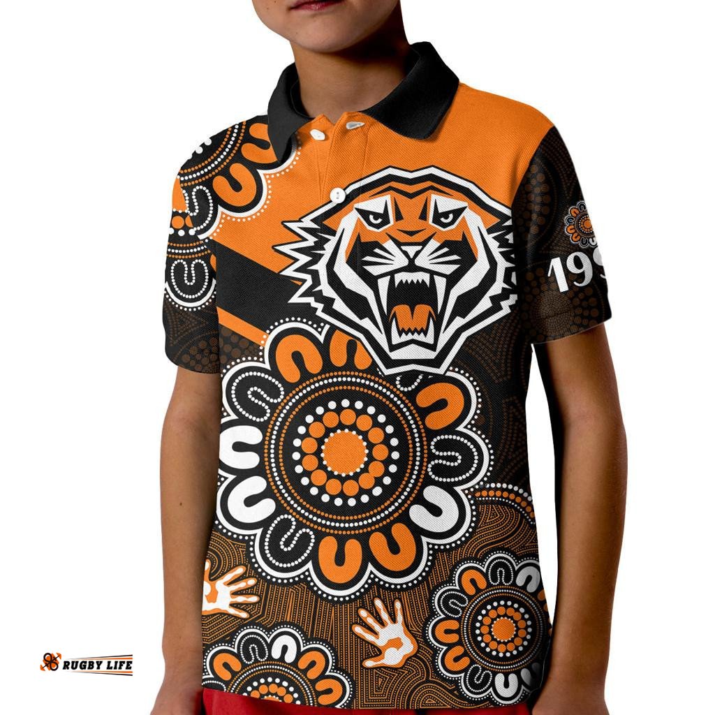 NRL Wests Tigers Rugby Founded 1999 Aboriginal Kid Polo Shirt