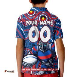 Custom Australia NAIDOC Week 2024 Kid Polo Shirt Newcastle Knights Mascot Keep The Fire Burning