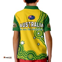 Australia Rugby Polo Shirt KID Jillaroos Champions Indigenous Yellow Style