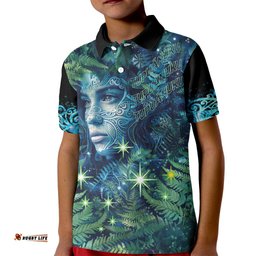 New Zealand Matariki Tupuanuku Kid Polo Shirt Te W o te Hauhake