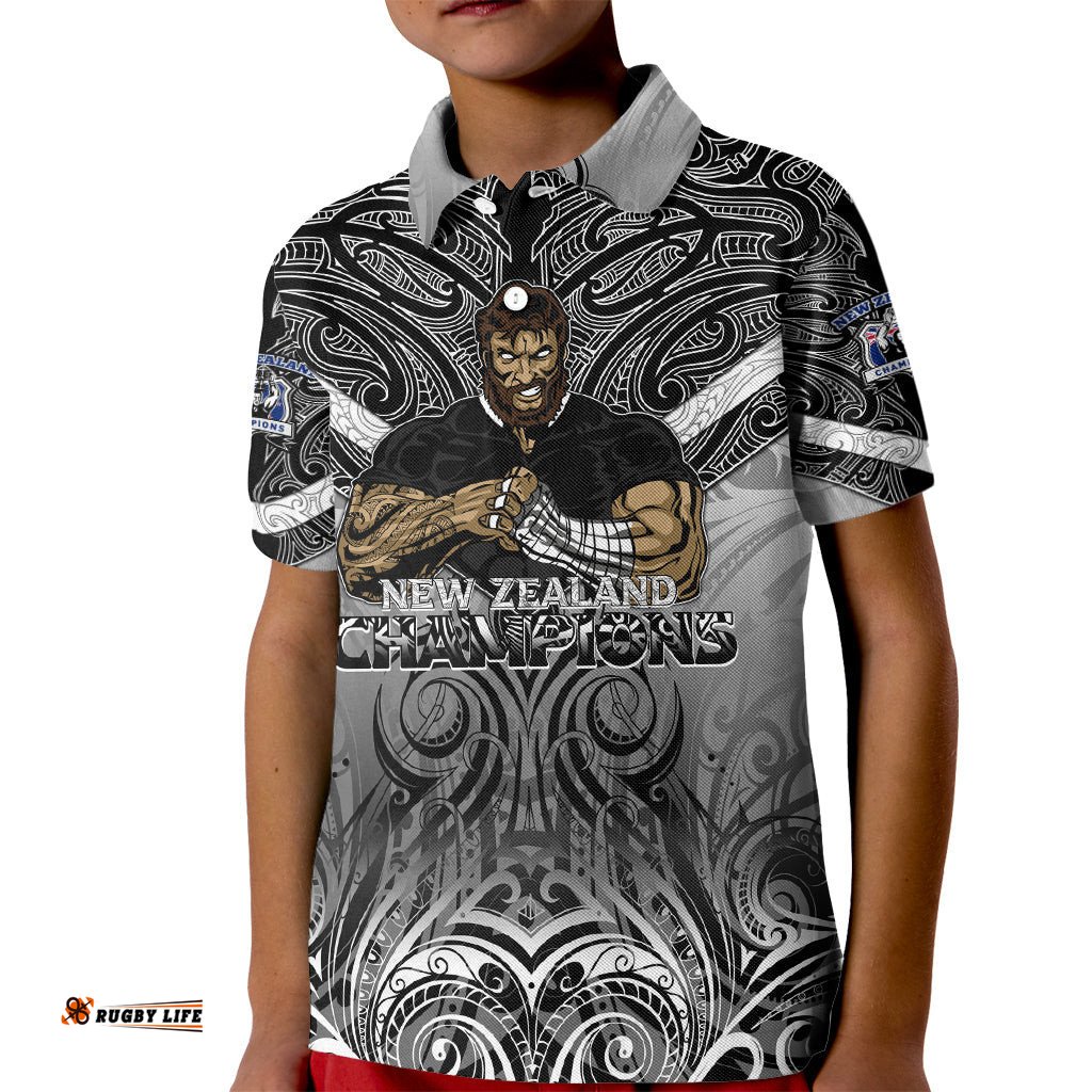 New Zealand Kid Polo Shirt Rugby Aotearoa Champions