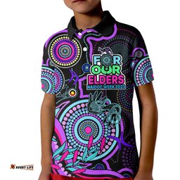 Custom NAIDOC WeekKid Polo Shirt Indigenous Tribal Ver.02 - Purple