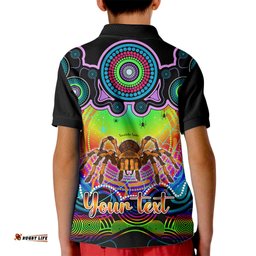 Personalised Australia Scorpio Tarantulas Spider Zodiac Kid Polo Shirt Auz Astrology Aboriginal - Rainbow