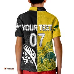 Personalised Matildas Mix Football Ferns Kid Polo ShirtWorld Cup Aboriginal Tribal Style
