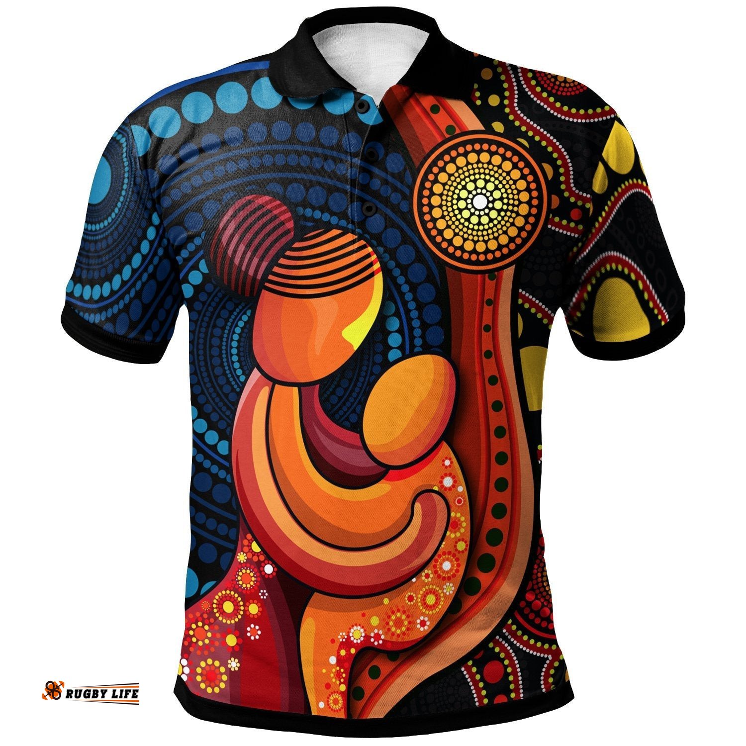Kids Polo Shirt - Aboriginal Mother And Son