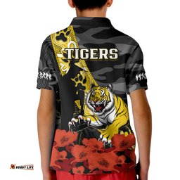Richmond Football ANZACPolo Shirt KID Tigers Aboriginal Mix Poppy Camouflage