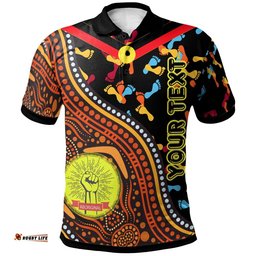 Custom Polo Shirt Kid - Aboriginal Style & Flag, Dot Painting