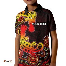 Custom PersonalisedAboriginal Platypus Polo Shirt KID Dot Patterns Style No.2