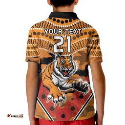 Custom Wests Tigers Rugby ANZAC Kid Polo Shirt Aboriginal and Army Patterns