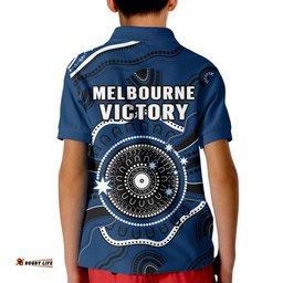 Melbourne Victory Football Polo Shirt KID Indigenous Style