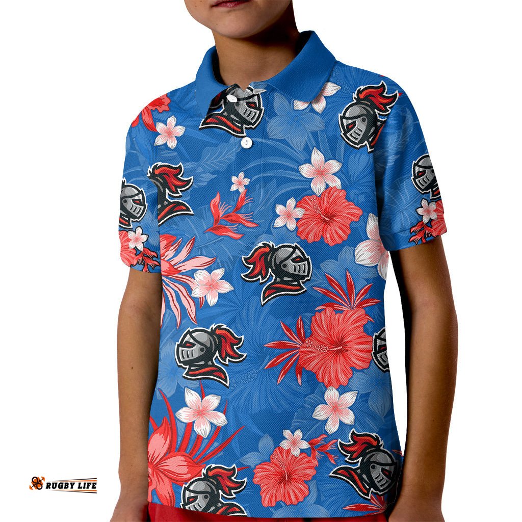 Knights Rugby Kid Polo Shirt Beautiful Floral Pattern Spring Summer Vibe
