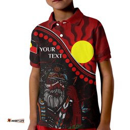 Custom Aboriginal Polo Shirts Kid - Indigenous People And Sun