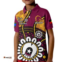 Brisbane Broncos Rugby NAIDOCPolo Shirt KID For Our Elders Aboriginal