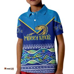 Indigenous Xmas Parra Eels Aboriginal Winter Theme KID Polo Shirt