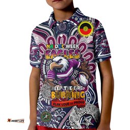 Custom NAIDOC Week 2024 Eagles Kid Polo Shirt Mascot Rugby