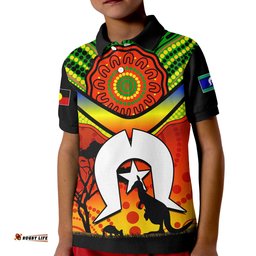 NAIDOC WeekPolo Shirt KID Dhari Aboriginal Get Up! Stand Up! Show Up!