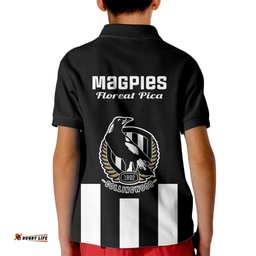 Collingwood FootballKid Polo Shirt Go Magpies Sporty Style