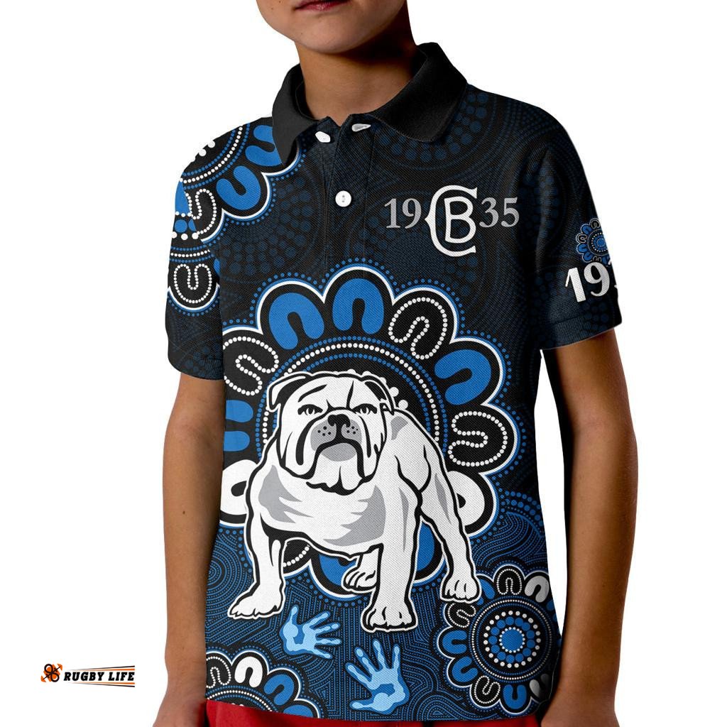 NRL Canterbury-Bankstown Bulldogs Rugby Berries 1935 Aboriginal No2 Kid Polo Shirt