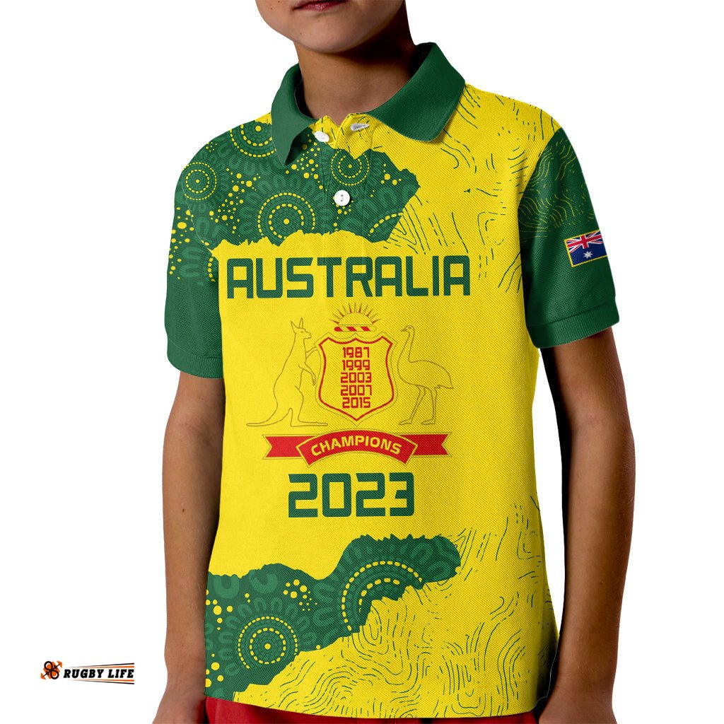Custom Australia Cricket Kid Polo Shirt History Commemorative World Cup Winners