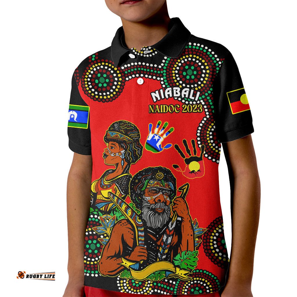 Australia NAIDOCKid Polo Shirt Niabali Indigenous For Our Elders