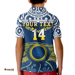 Custom Text And Number Cowboys Rugby Polo Shirt KID Aboriginal Art