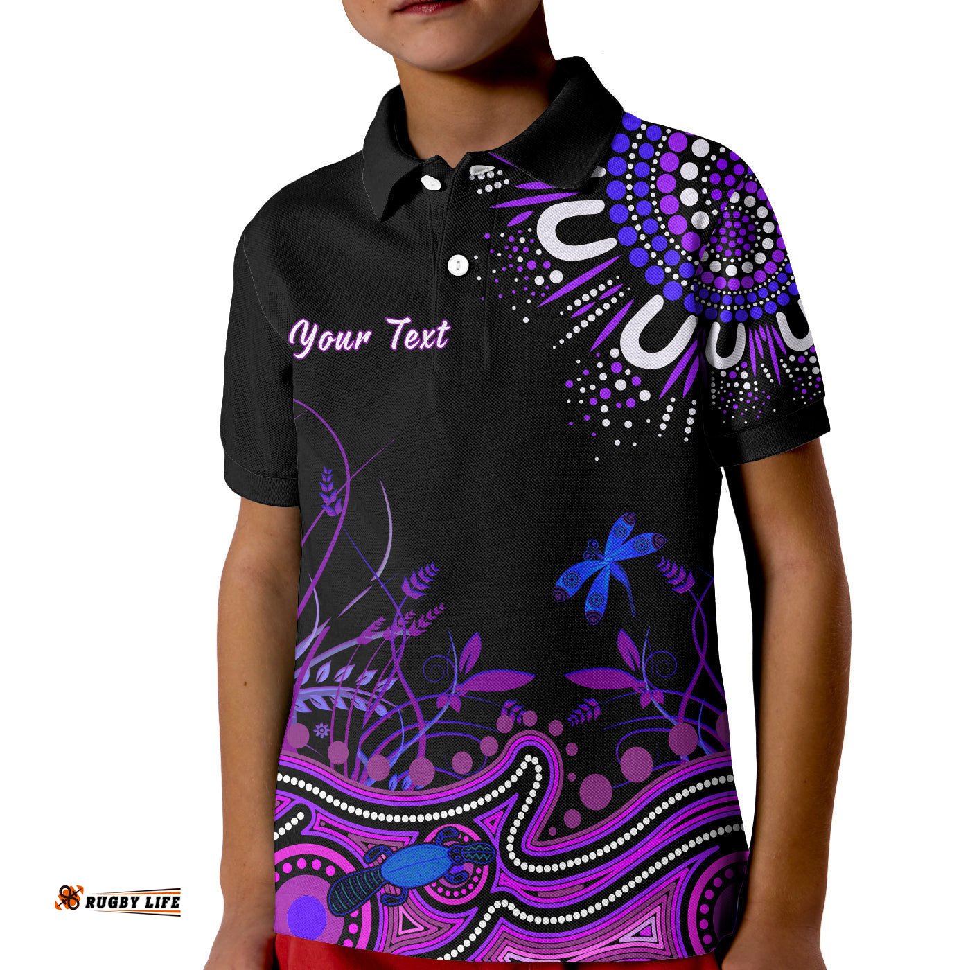 Custom Personalised Happy King Island Show Polo Shirt KID Aboriginal Tasmania Australia Version Purple