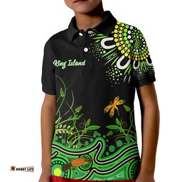 Happy King Island Show Polo Shirt KID Aboriginal Tasmania Australia