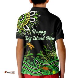 Happy King Island Show Polo Shirt KID Aboriginal Tasmania Australia