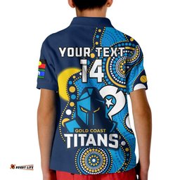 Custom Text And Number Titans Rugby NAIDOCPolo Shirt KID Indigenous For Our Elders