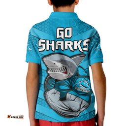 Sharks Rugby Polo Shirt KID Go Sharkies Aboriginal Sporty Version