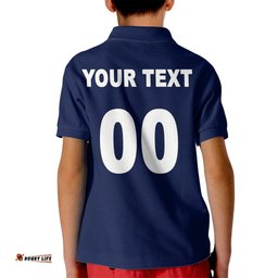 Custom Text And Number NRL Cowboys Kid Polo Shirt New JerseyBlue